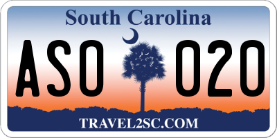 SC license plate ASO020