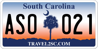 SC license plate ASO021