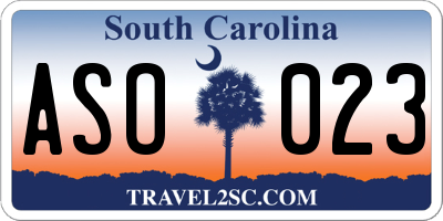 SC license plate ASO023