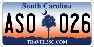 SC license plate ASO026