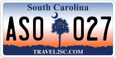 SC license plate ASO027