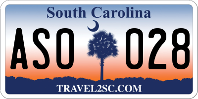 SC license plate ASO028