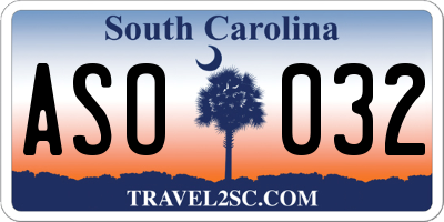 SC license plate ASO032