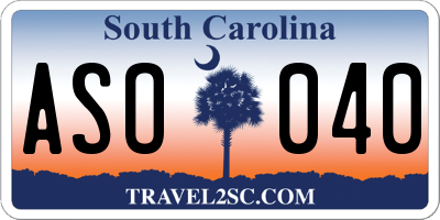 SC license plate ASO040