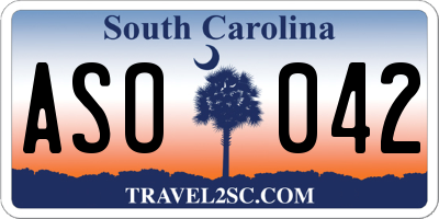 SC license plate ASO042