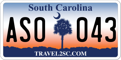 SC license plate ASO043