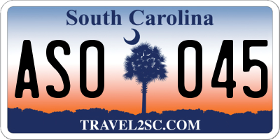 SC license plate ASO045