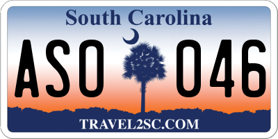 SC license plate ASO046