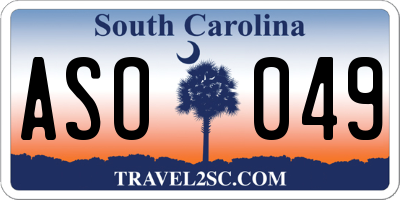 SC license plate ASO049