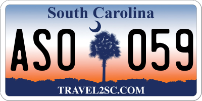 SC license plate ASO059
