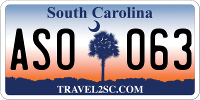 SC license plate ASO063
