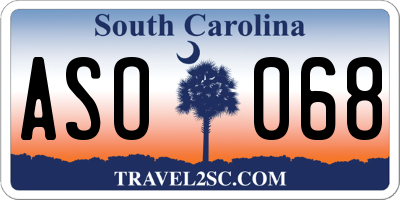 SC license plate ASO068