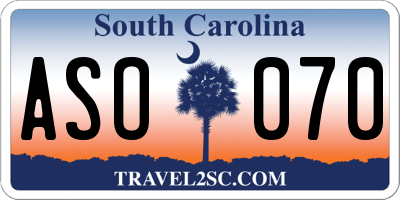 SC license plate ASO070
