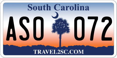 SC license plate ASO072