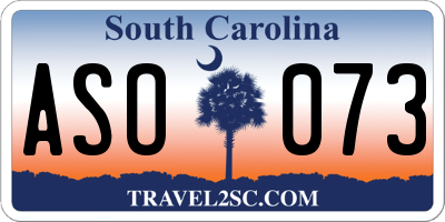SC license plate ASO073