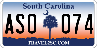SC license plate ASO074