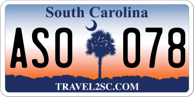SC license plate ASO078
