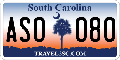 SC license plate ASO080