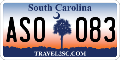 SC license plate ASO083