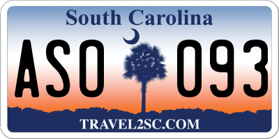 SC license plate ASO093