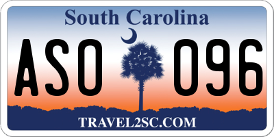 SC license plate ASO096