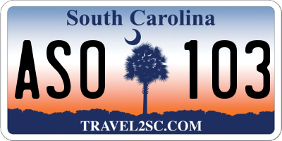 SC license plate ASO103