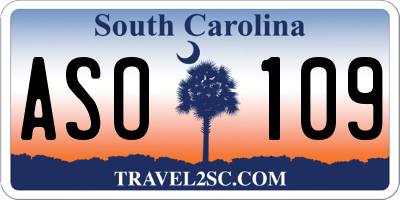 SC license plate ASO109