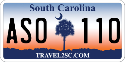 SC license plate ASO110