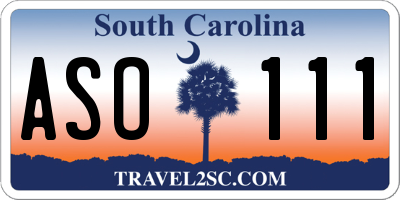 SC license plate ASO111
