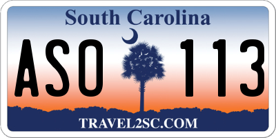 SC license plate ASO113