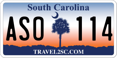 SC license plate ASO114