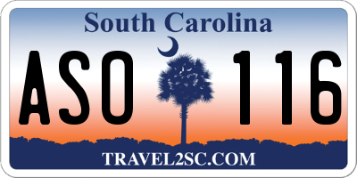 SC license plate ASO116