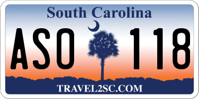 SC license plate ASO118