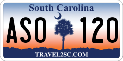 SC license plate ASO120