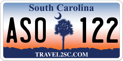SC license plate ASO122