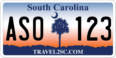 SC license plate ASO123