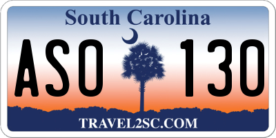 SC license plate ASO130
