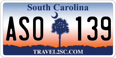 SC license plate ASO139