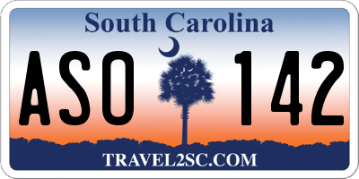 SC license plate ASO142