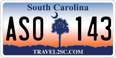 SC license plate ASO143