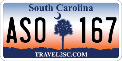 SC license plate ASO167
