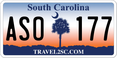 SC license plate ASO177