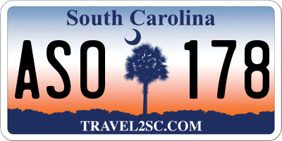 SC license plate ASO178