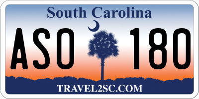 SC license plate ASO180