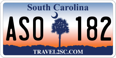 SC license plate ASO182