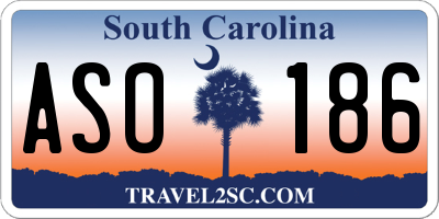 SC license plate ASO186