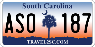 SC license plate ASO187