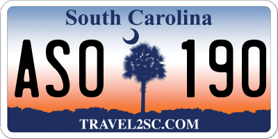SC license plate ASO190