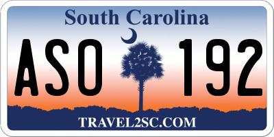 SC license plate ASO192