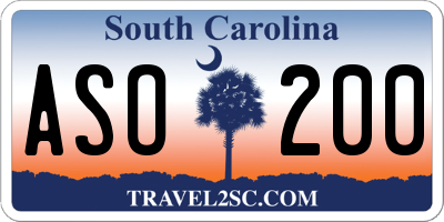 SC license plate ASO200